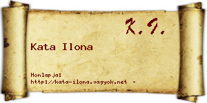 Kata Ilona névjegykártya